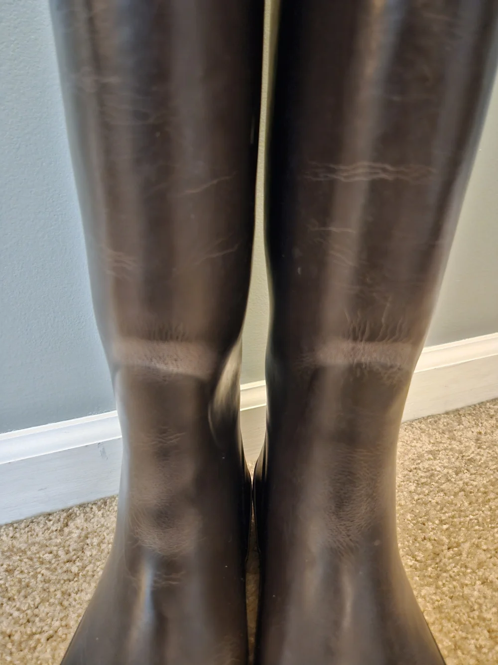 Henri Bendel Black Rain Boots - Tall Black Waterproof Boots Women's Size 9